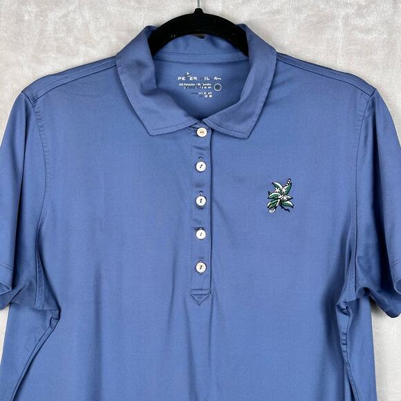 Peter Millar Shirt Women Extra Large Blue Polo Short Sleeve Golf Stretch UPF 50+ - Picture 2 of 13